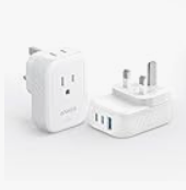 Anker (2Pack) USA International Plug Adapter (Type G-UK)